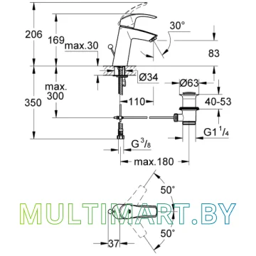 Смеситель Grohe Eurosmart (23322001) картинка 2